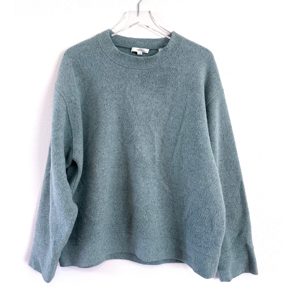 Vince | Women's Relaxed Fit Textured Crew Neck Sweater in Mint Green